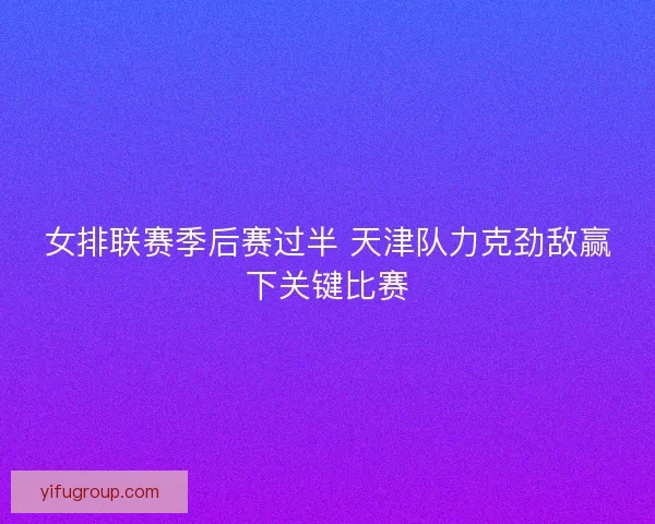女排联赛季后赛过半 天津队力克劲敌赢下关键比赛